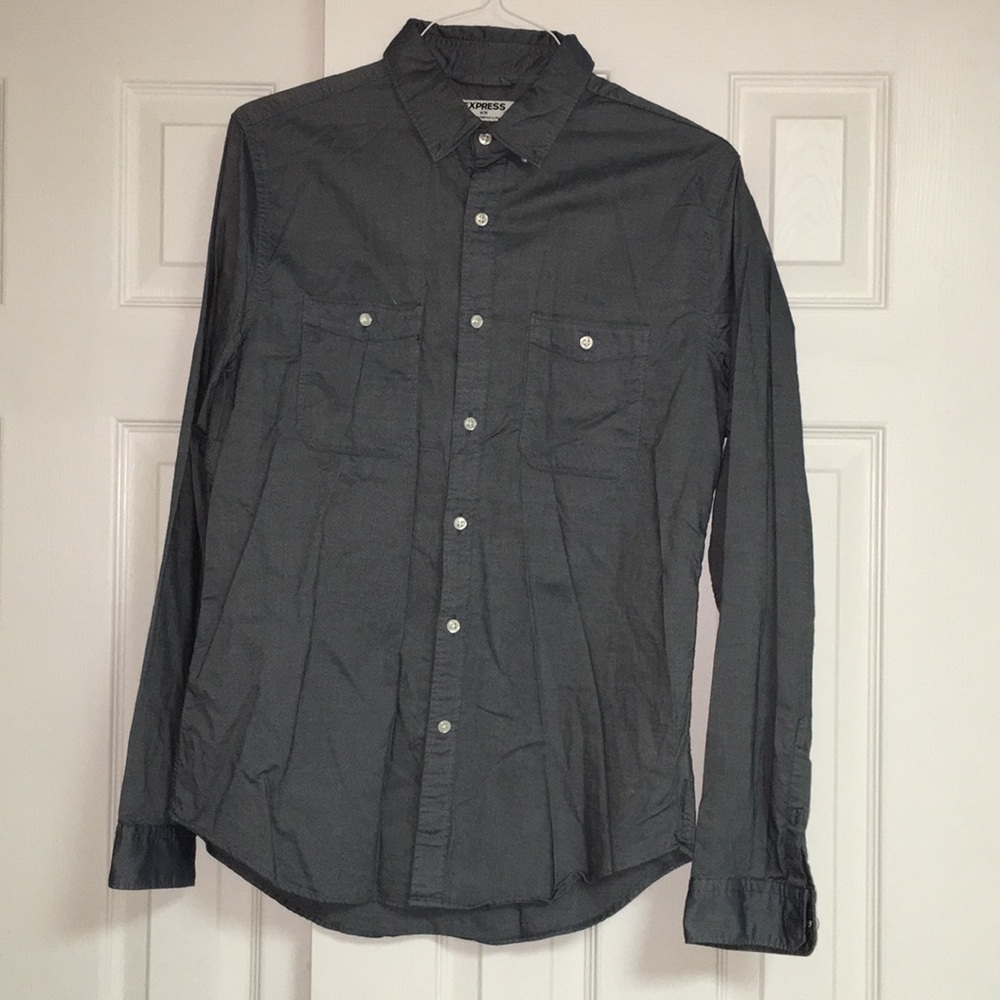 Express Blue Twill Button-up